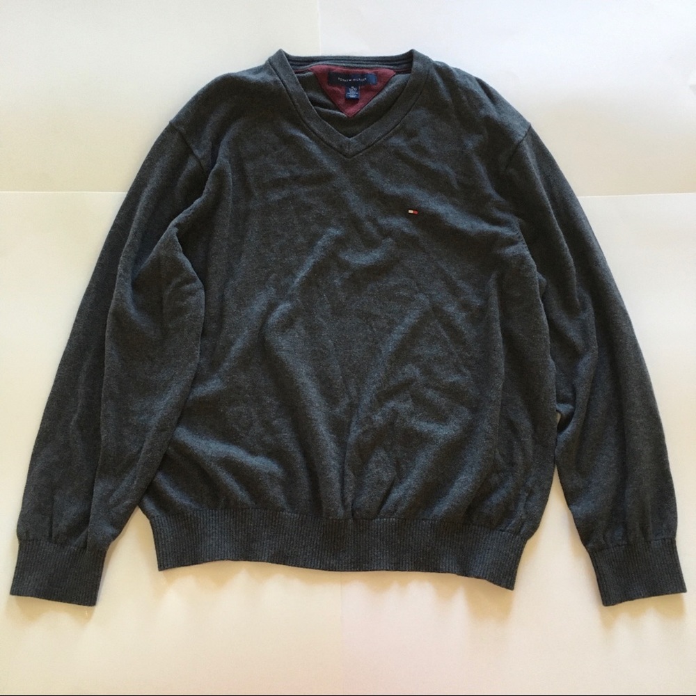 Tommy Hilfiger Dark Grey V-neck Sweater